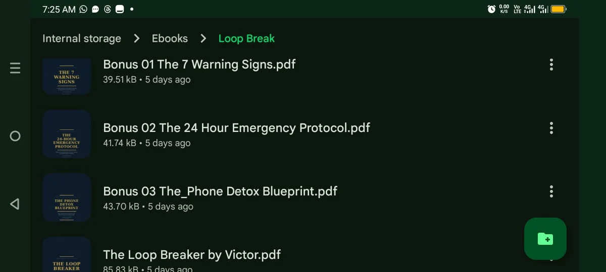 WhatsApp message from a Loop Breaker user