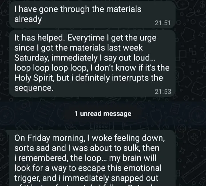 WhatsApp message from a Loop Breaker buyer