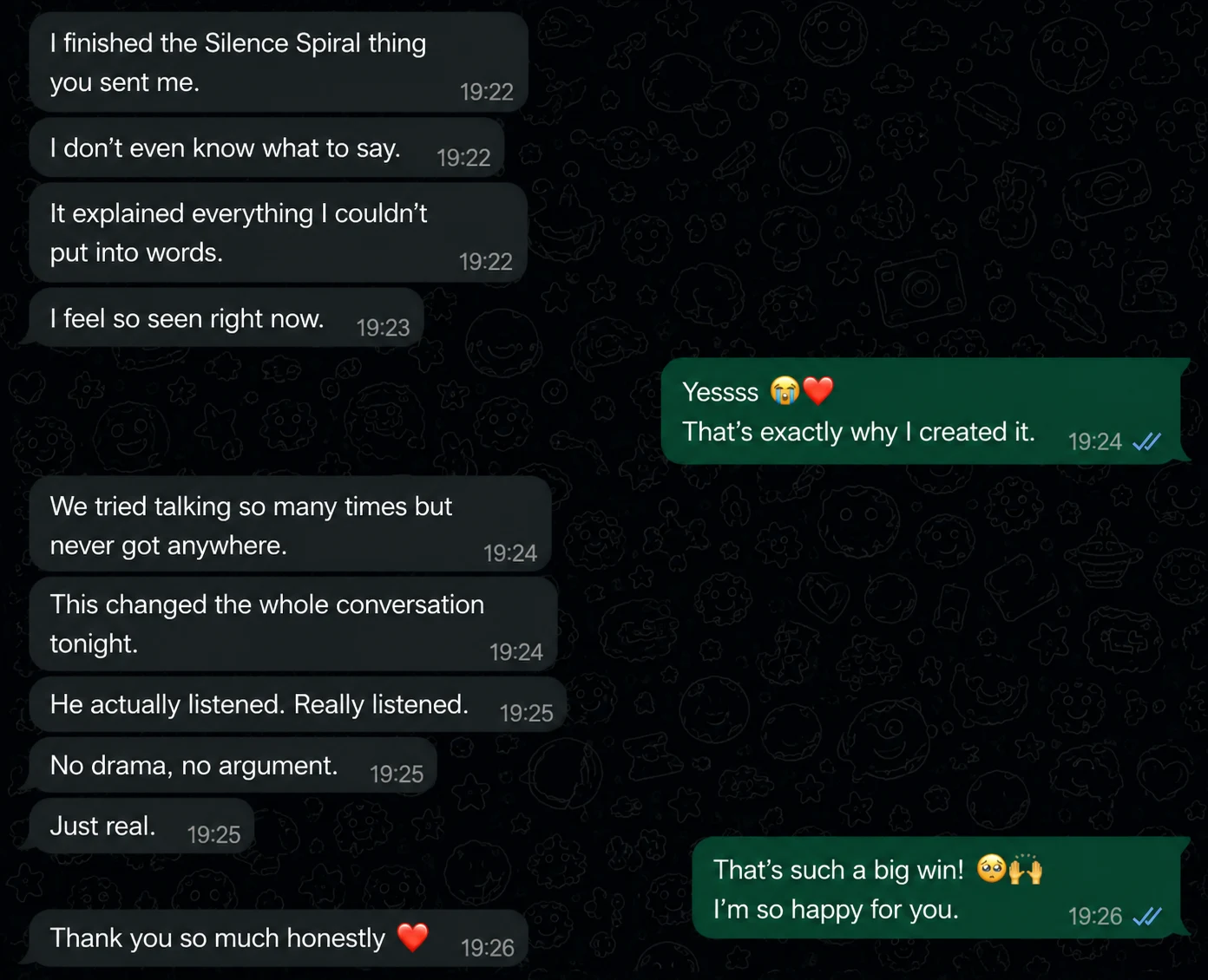 Message from a Chosen Again buyer